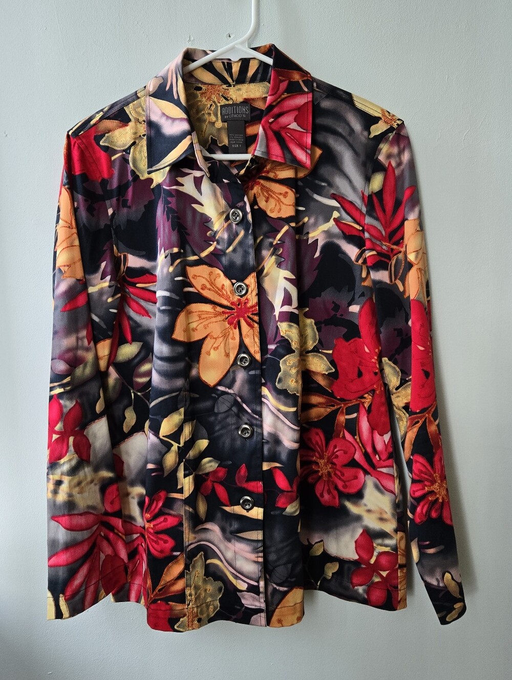 Additions Chicos 8/Med Womens Cotton Spandex Relaxed Fit Autumn Nature Colours
